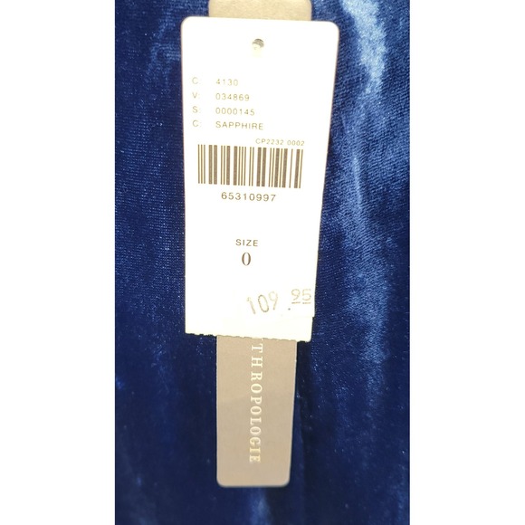 Anthropologie Sapphire Velvet Slip Midi Dress - Picture 7 of 8